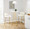 Canary table in Gold Metal, White Mdf, featuring wood design