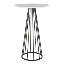 Canary Contemporary Bar Table in Black Metal and White Wood — product view