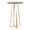 Cosmo table in Gold Metal, Black Mdf, back and side view, featuring wood design