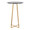 Cosmo table in Gold Metal, Black Mdf, back view, featuring wood design