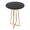 Cosmo table in Gold Metal, Black Mdf, top view, featuring wood design