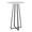 Cosmo table in Black Metal, White Mdf, back and side view, featuring wood design