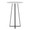 Cosmo table in Black Metal, White Mdf, side view, featuring wood design