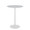 Pebble table in White Metal, White Mdf, side view, featuring metal design and wood design