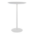 Pebble Contemporary Table Adjusts From Dining To Bar in White Metal and White Wood — product view