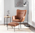 Izzy ottoman in Black Metal, Camel PU