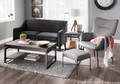 Izzy ottoman in Black Metal, Grey PU