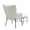 Izzy ottoman in Black Metal, White Sherpa, back and side view, featuring tufted upholstery