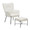 Izzy ottoman in Black Metal, White Sherpa, product view, featuring tufted upholstery