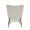 Izzy ottoman in Black Metal, White Sherpa, back view, featuring tufted upholstery