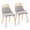 Anabelle Mid-Century Modern Dining/Accent Chair in Natural Wood and Grey Fabric- Set of 2 — pair view