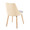 Anabelle Mid-Century Modern Dining/Accent Chair in Natural Wood and Grey Fabric- Set of 2 — rear three-quarter view