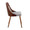 Anabelle Mid-Century Modern Dining/Accent Chair in Walnut Wood and Grey Fabric- Set of 2 — side view