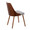 Anabelle Mid-Century Modern Dining/Accent Chair in Walnut Wood and Grey Fabric- Set of 2 — rear three-quarter view