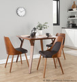 Anabelle Mid-Century Modern Dining/Accent Chair in Walnut Wood and Brown Faux Leather- Set of 2 — lifestyle photo 2
