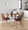 Anabelle Mid-Century Modern Dining/Accent Chair in Walnut Wood and Brown Faux Leather- Set of 2 — lifestyle photo 2