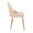 Anabelle Contemporary Dining/Accent Chair in Gold Metal, Natural Wood, and Cream Fabric- Set of 2 — side view