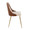 Anabelle Contemporary Dining/Accent Chair in Gold Metal, Walnut Wood, and Cream Fabric- Set of 2 — side view