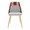 Anabelle accent chair in Gold Metal, Walnut Wood, Grey Fabric, front view, featuring metal design and fabric design