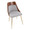 Anabelle accent chair in Gold Metal, Walnut Wood, Grey Fabric, top view, featuring metal design and fabric design
