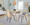 Anabelle Contemporary Dining/Accent Chair in Black Metal, Natural Wood, and Grey Fabric- Set of 2 — lifestyle photo 2