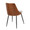 Anabelle Contemporary Dining/Accent Chair in Black Metal, Walnut Wood, and Grey Fabric- Set of 2 — rear three-quarter view