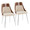 Anabelle Contemporary Dining/Accent Chair in Chrome Metal, Walnut Wood, and Cream Fabric- Set of 2 — pair view
