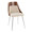 Anabelle Contemporary Dining/Accent Chair in Chrome Metal, Walnut Wood, and Cream Fabric- Set of 2 — product view
