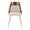 Anabelle Contemporary Dining/Accent Chair in Chrome Metal, Walnut Wood, and Cream Fabric- Set of 2 — front view