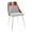 Anabelle Contemporary Dining/Accent Chair in Chrome Metal, Walnut Wood, and Grey Fabric- Set of 2 — product view