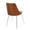 Anabelle Contemporary Dining/Accent Chair in Chrome Metal, Walnut Wood, and Grey Fabric- Set of 2 — rear three-quarter view