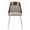 Anabelle Contemporary Dining/Accent Chair in Chrome Metal, Walnut Wood, and Grey Fabric- Set of 2 — front view