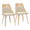Anabelle Mid-Century Modern Dining/Accent Chair in Natural Wood and Cream Fabric- Set of 2 — pair view