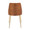 Anabelle Contemporary Dining/Accent Chair in Gold Metal, Walnut Wood, and Brown Faux Leather- Set of 2 — back view