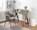 Andrew accent chair in Black Metal, Grey Fabric