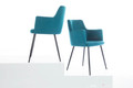 Andrew accent chair in Black Metal, Teal Fabric