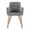 Andrew Contemporary Dining Chair in Whitewashed Wood and Grey Fabric- Set of 2 — front view
