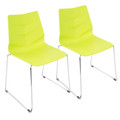 Arrow Contemporary Dining Chair in Lime Green- Set of 2 — pair view