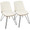 Avery Mid-Century Modern Dining/Accent Chair in Walnut Wood and Cream Faux Leather- Set of 2 — pair view