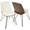 Avery Mid-Century Modern Dining/Accent Chair in Walnut Wood and Cream Faux Leather- Set of 2 — lifestyle photo 1