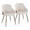 Bacci Contemporary Chair in Antique Copper Metal, Walnut Wood, and Cream Fabric- Set of 2 — pair view