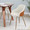 Bacci Contemporary Chair in Antique Copper Metal, Walnut Wood, and Cream Fabric- Set of 2 — lifestyle photo 3