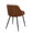 Bacci Contemporary Chair in Black Metal, Walnut Wood, and Cream Fabric- Set of 2 — rear three-quarter view