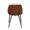 Bacci Contemporary Chair in Black Metal, Walnut Wood, and Cream Fabric- Set of 2 — back view