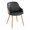 Bacci Contemporary Chair in Antique Copper Metal, Walnut Wood, and Black Faux Leather- Set of 2 — product view