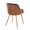 Bacci Contemporary Chair in Antique Copper Metal, Walnut Wood, and Black Faux Leather- Set of 2 — rear three-quarter view