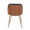 Bacci Contemporary Chair in Antique Copper Metal, Walnut Wood, and Black Faux Leather- Set of 2 — back view