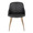 Bacci Contemporary Chair in Antique Copper Metal, Walnut Wood, and Black Faux Leather- Set of 2 — front view