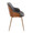 Bacci accent chairs & seating in Antique Copper Metal, Walnut Wood, Brown PU, side view, featuring faux leather design and leather design