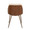 Bacci Contemporary Chair in Antique Copper Metal, Walnut Wood, and Cream Faux Leather- Set of 2 — back view